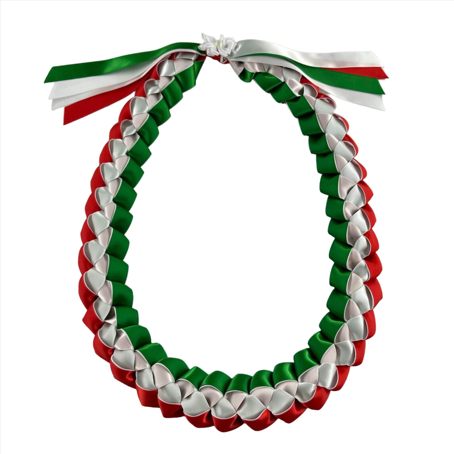 Green White & Red Graduation Leis ( Mexico )