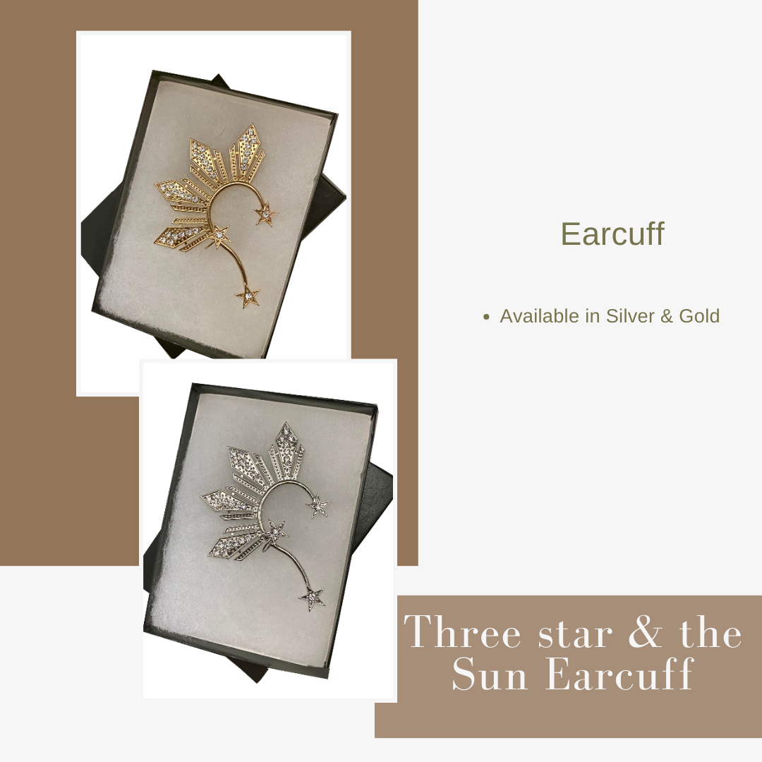 Three stars and sale the sun ear cuff