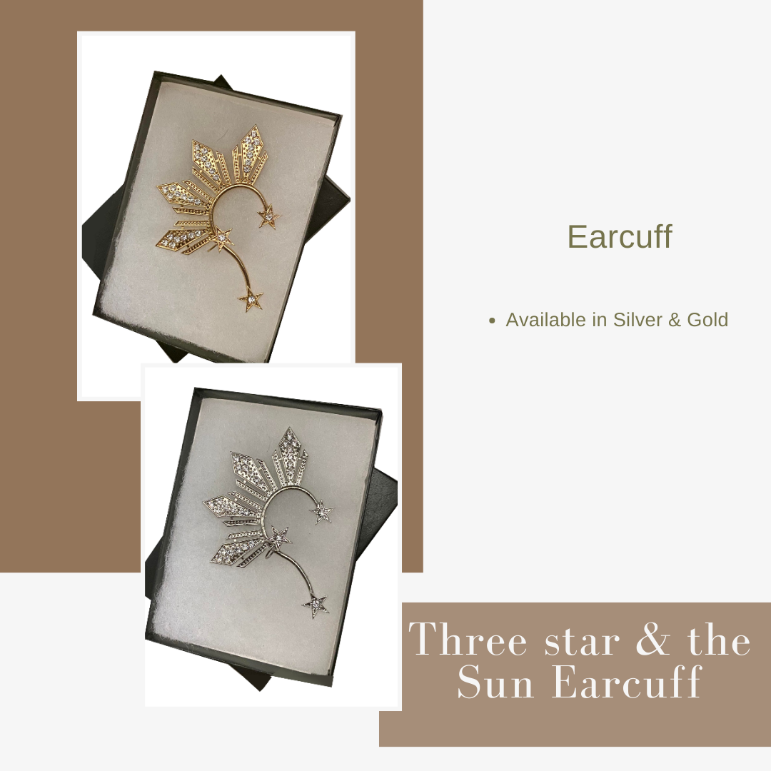 Three stars and sun 2025 ear cuff