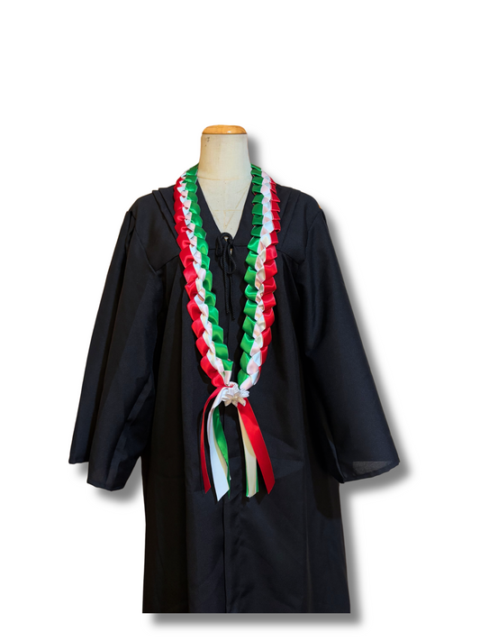 Green White & Red Graduation Leis ( Mexico )