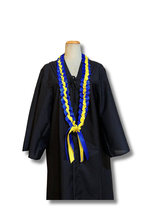 Blue and Yellow Graduation leis