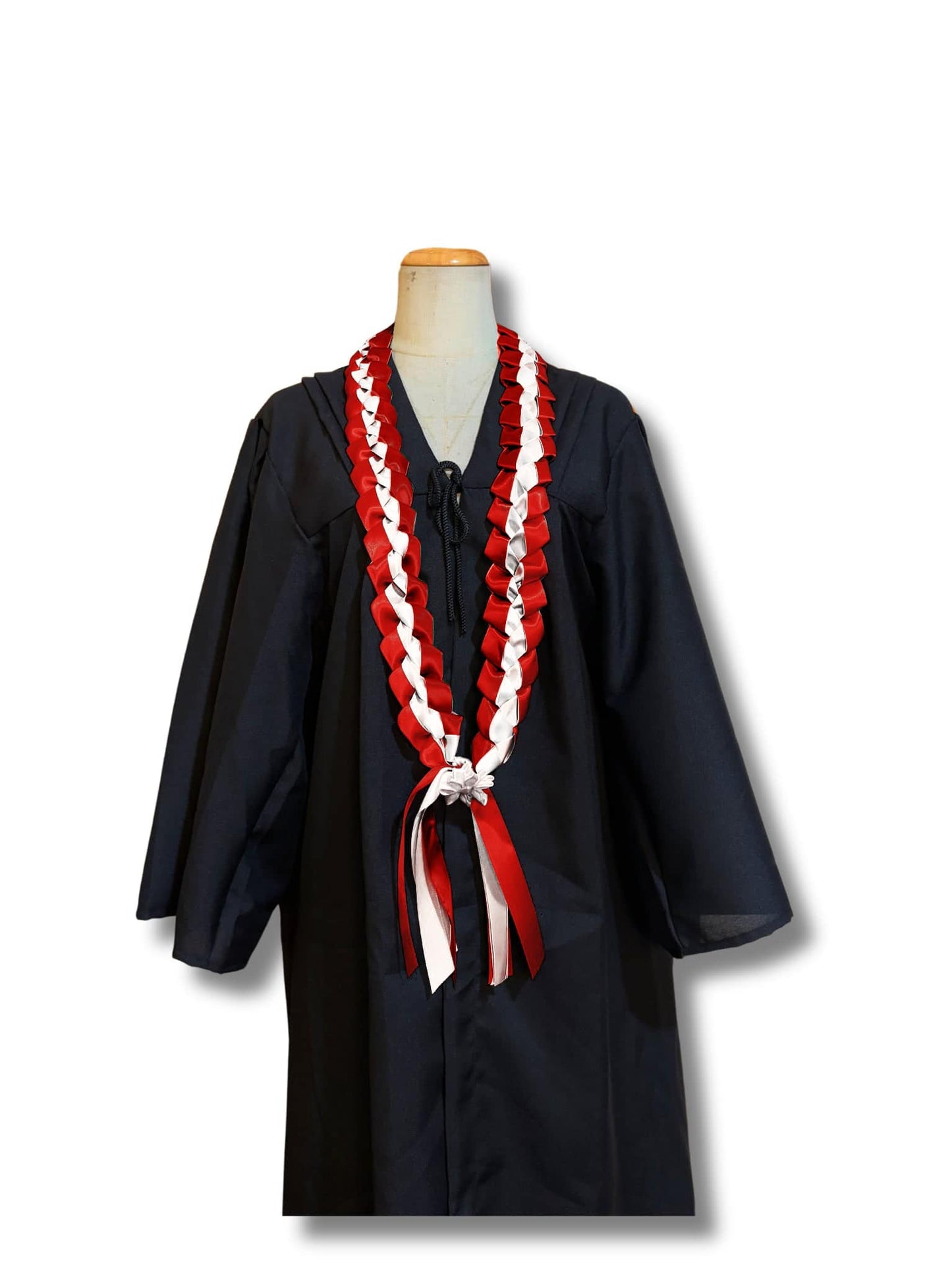 Red and White Graduation Leis