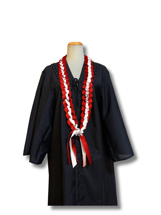 Red and White Graduation Leis