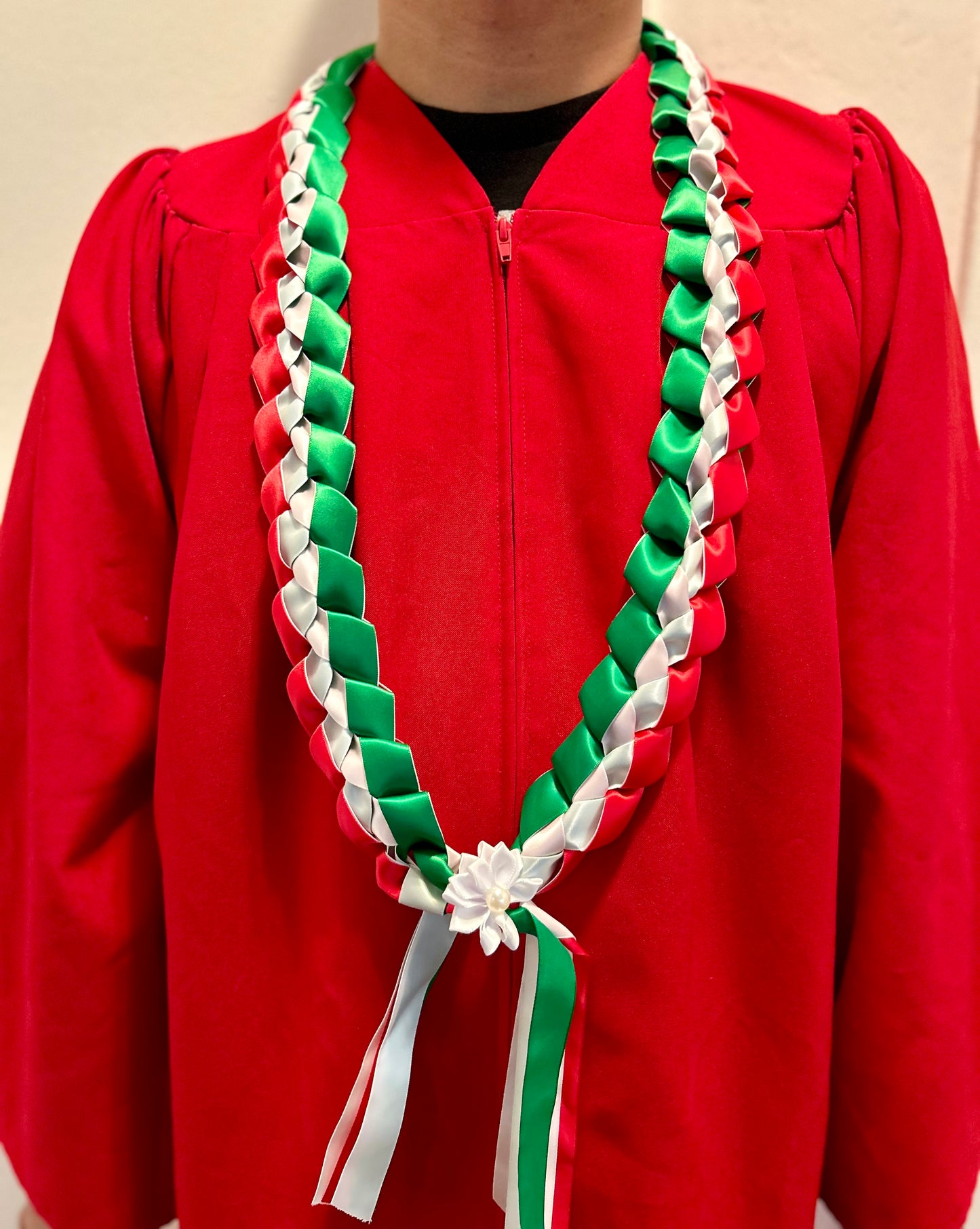 Green White & Red Graudation Leis ( Mexico )