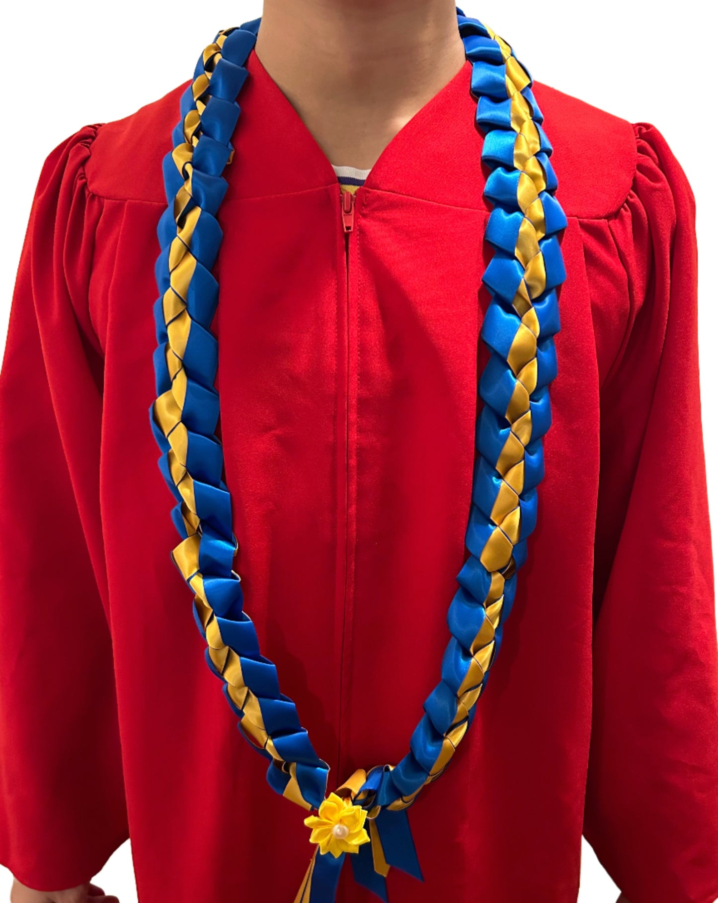 Blue and Yellow Graduation leis