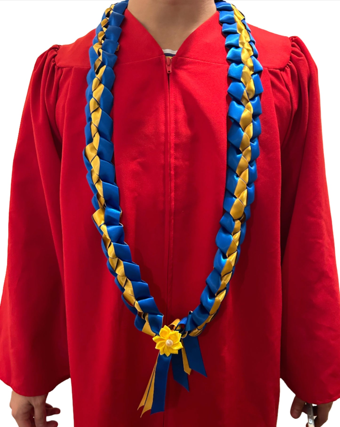 Blue and Yellow Graduation leis