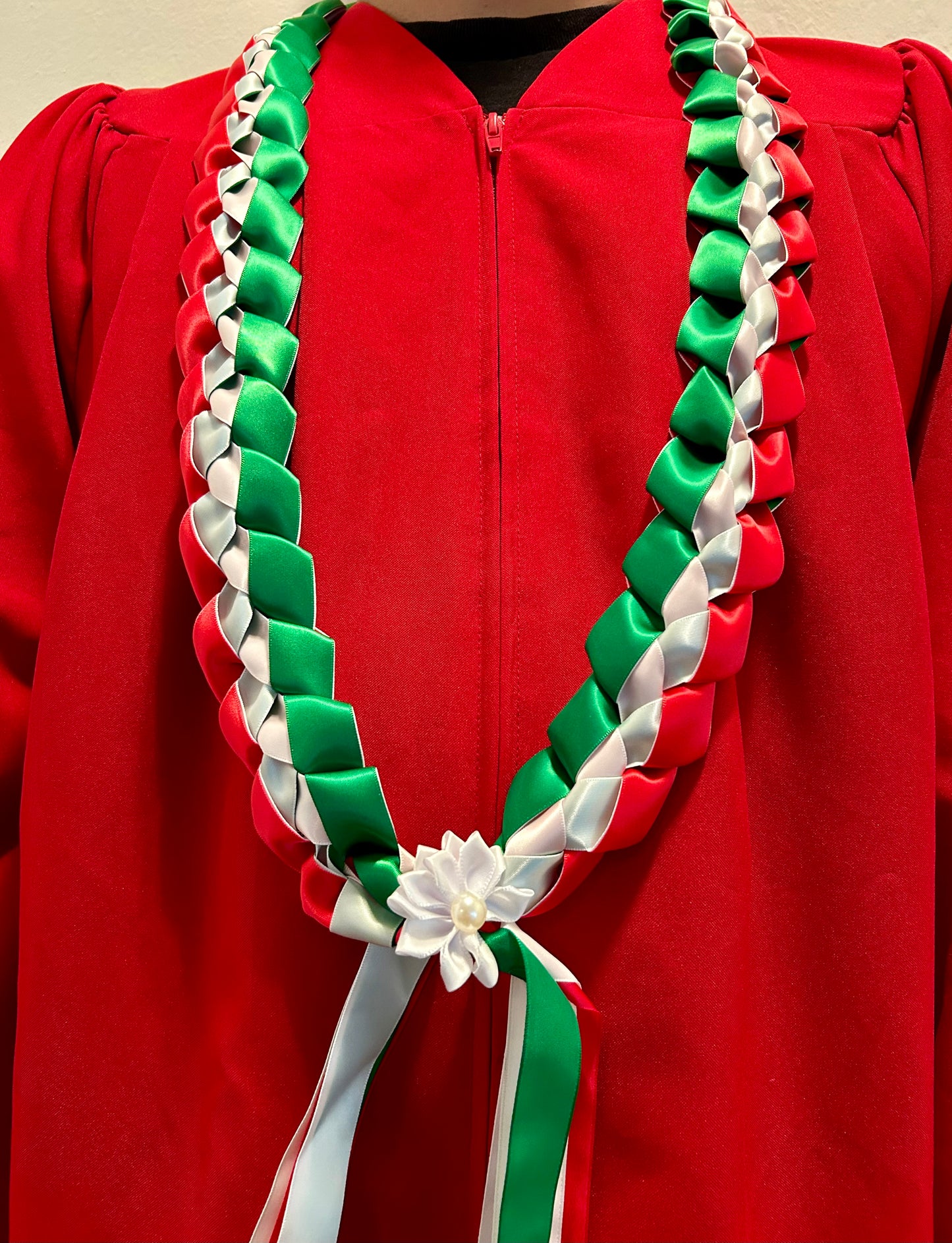 Green White & Red Graudation Leis ( Mexico )