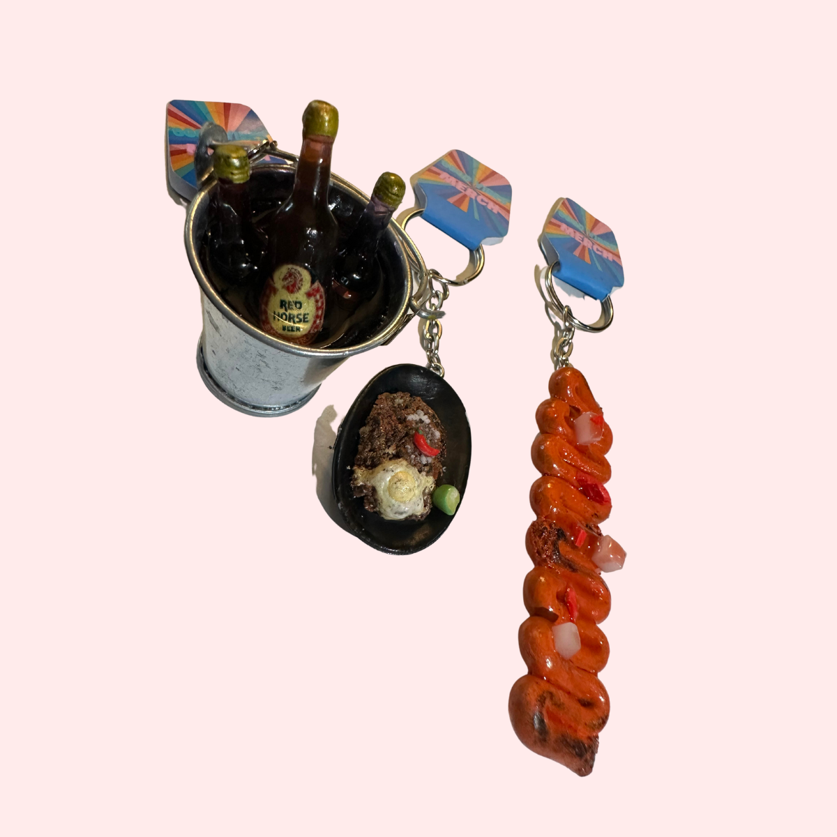 Redhorse bucket handmade miniature keychain