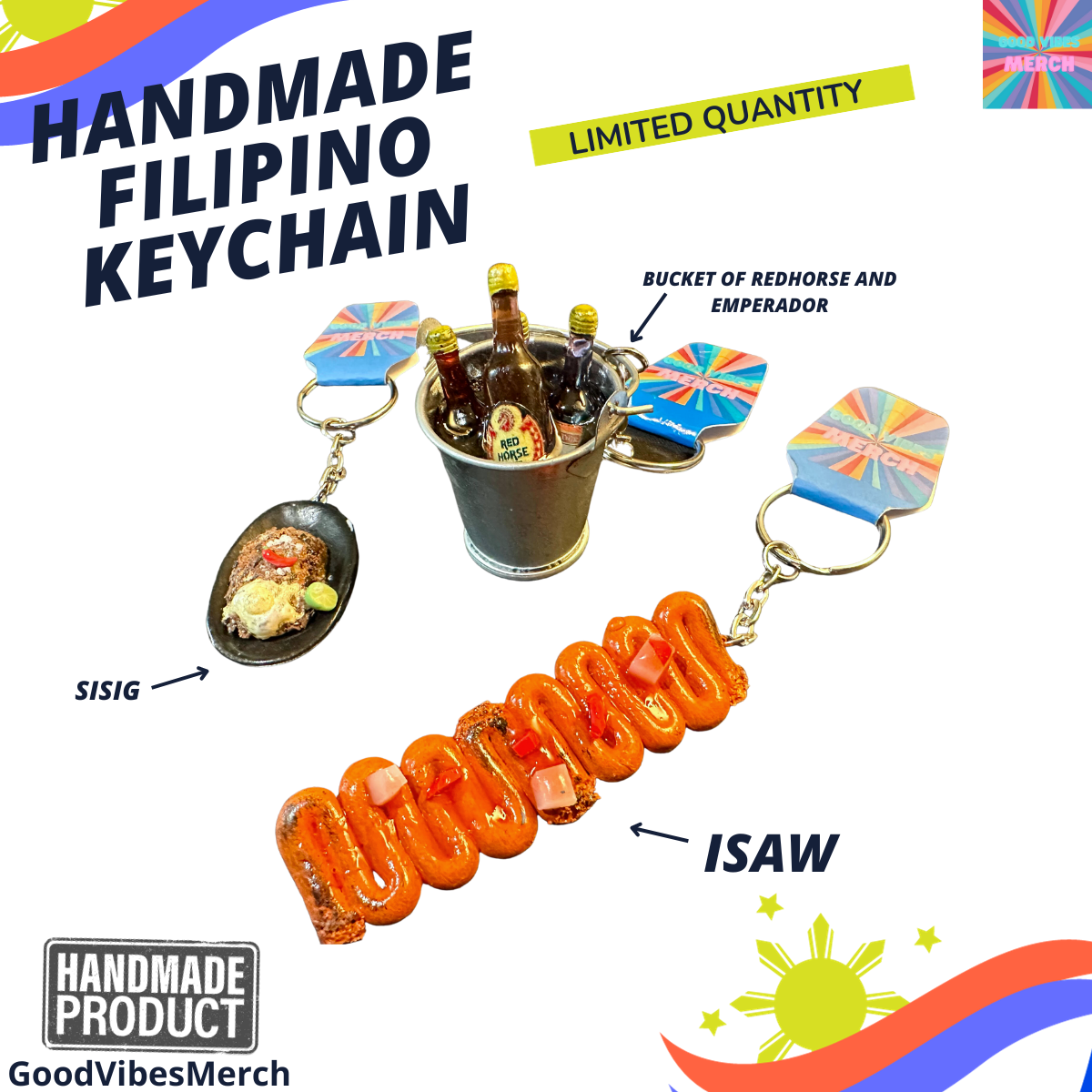 Filipino Handmade Miniature Keychains ( Isaw, Sisig and Beer bucket ...