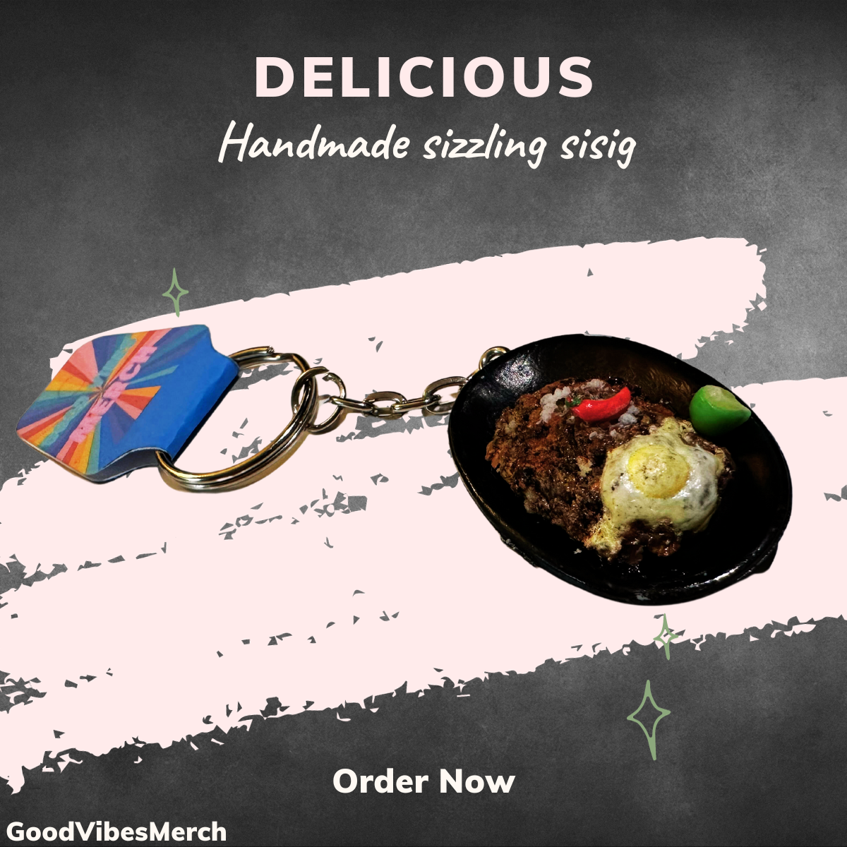 Sizzling Sisig handmade miniature keychain