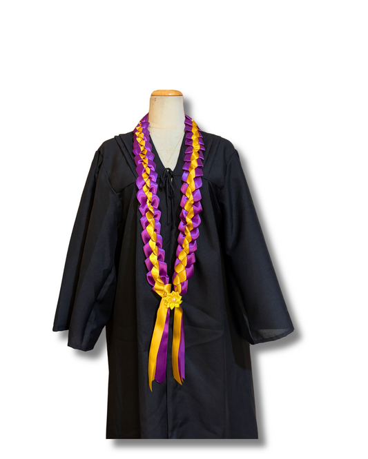 Purple & Yellow graduation Leis