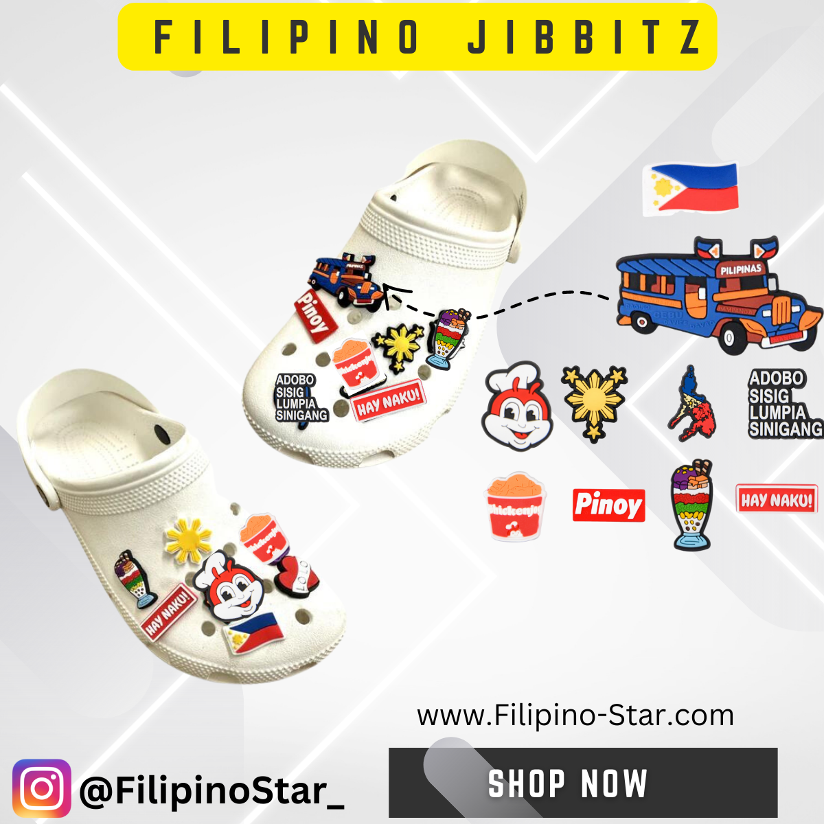 Filipino Shoe Charms / Jibbitz - Crocs / PVC Accessories, Tabo