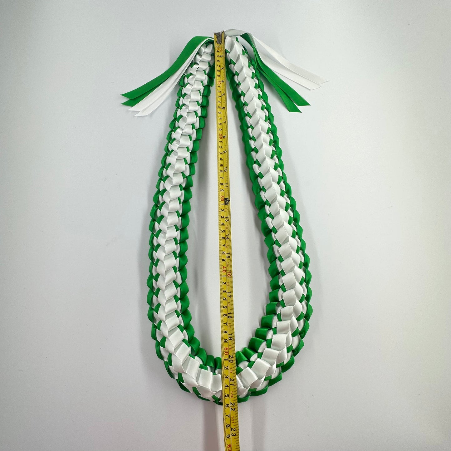 Green & White Graduation Leis