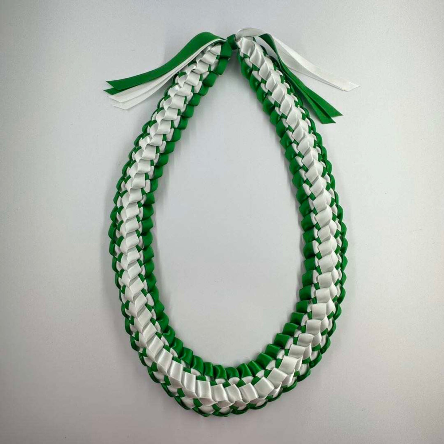 Green & White Graduation Leis