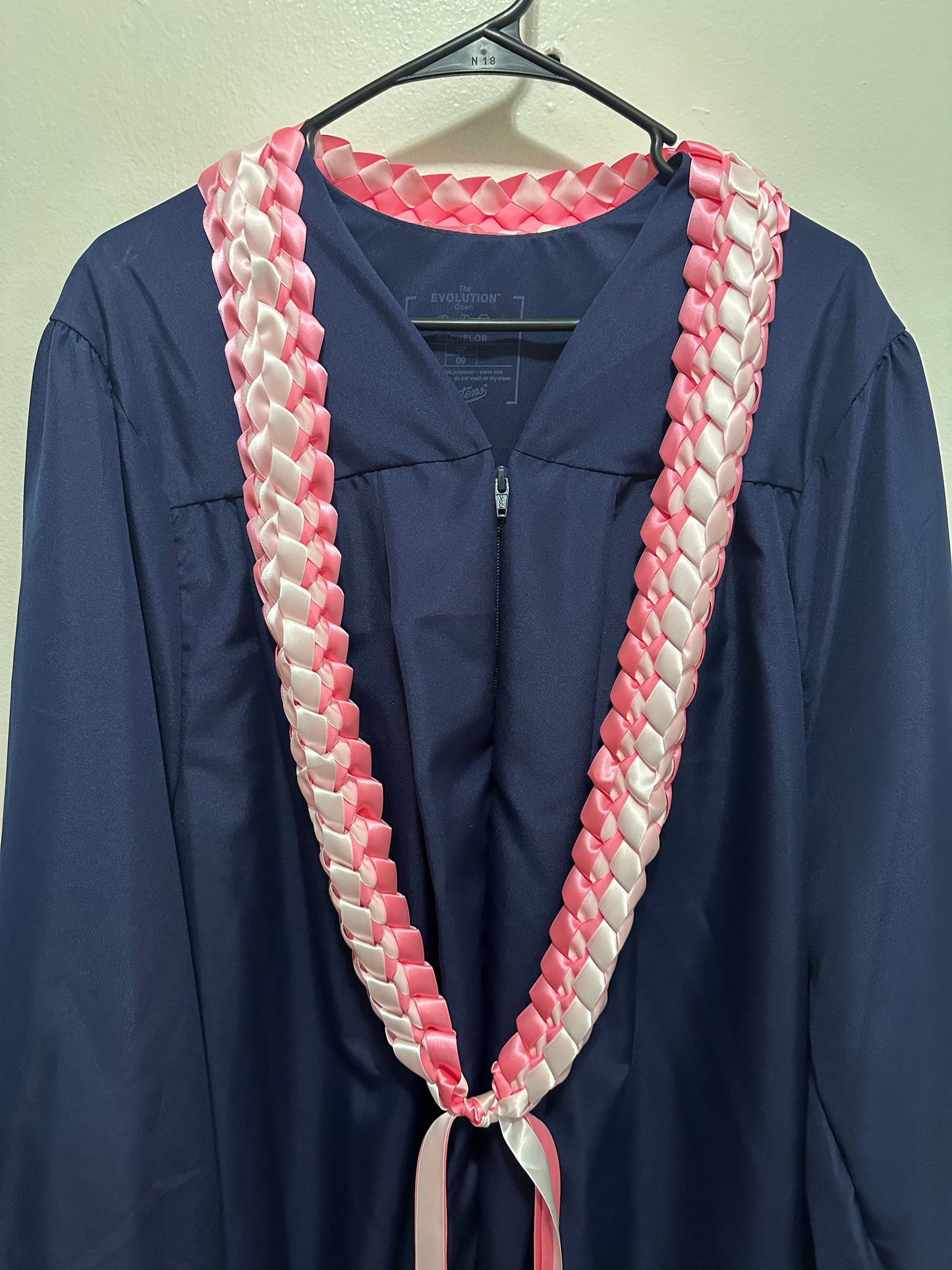 White & Pink Graduation Leis