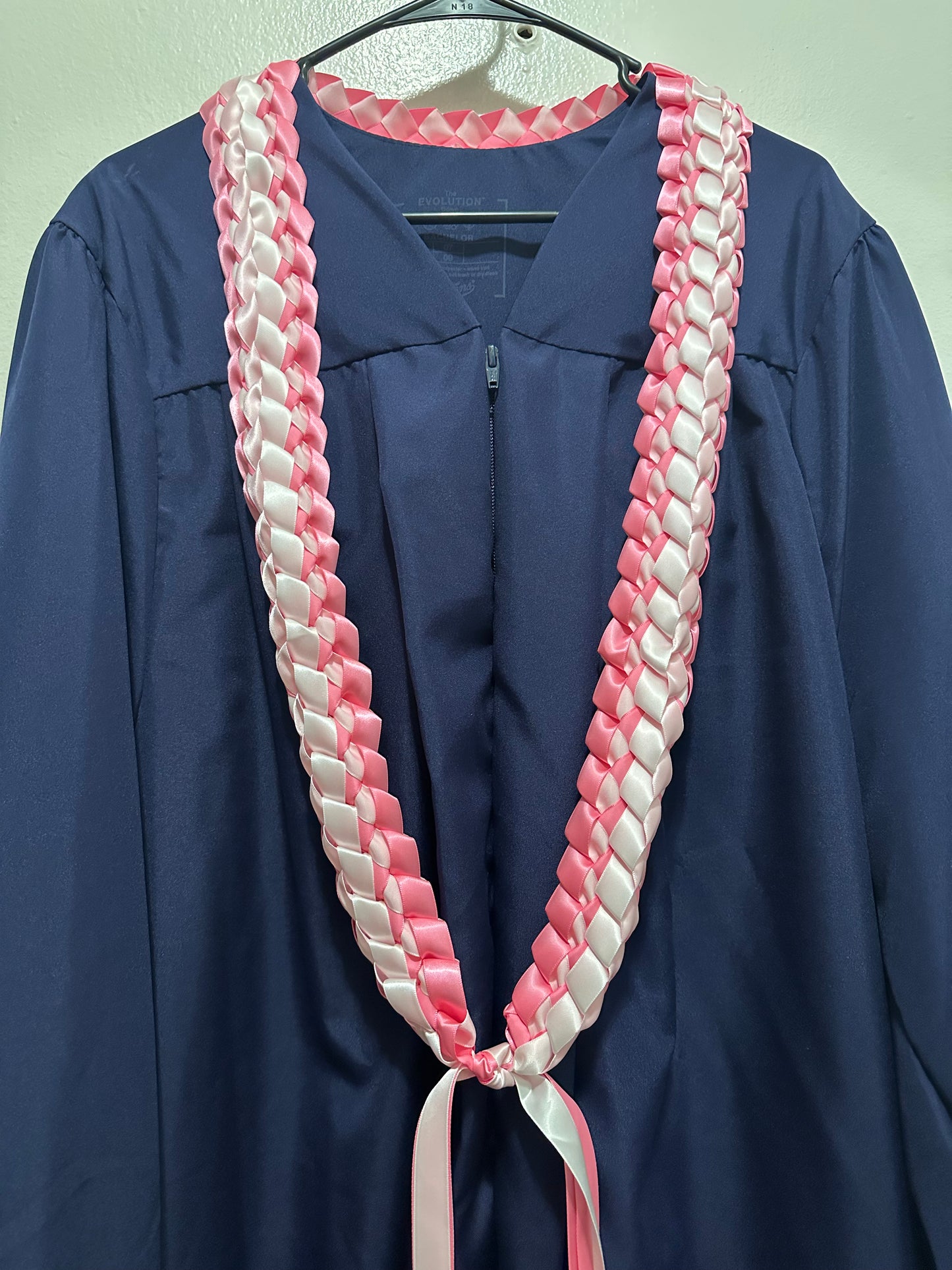 White & Pink Graduation Leis